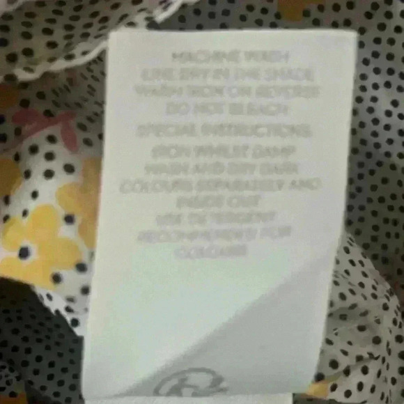 Boden 100% Cotton Polka Dot Floral Button Down Top Size 4R - Picture 6 of 8